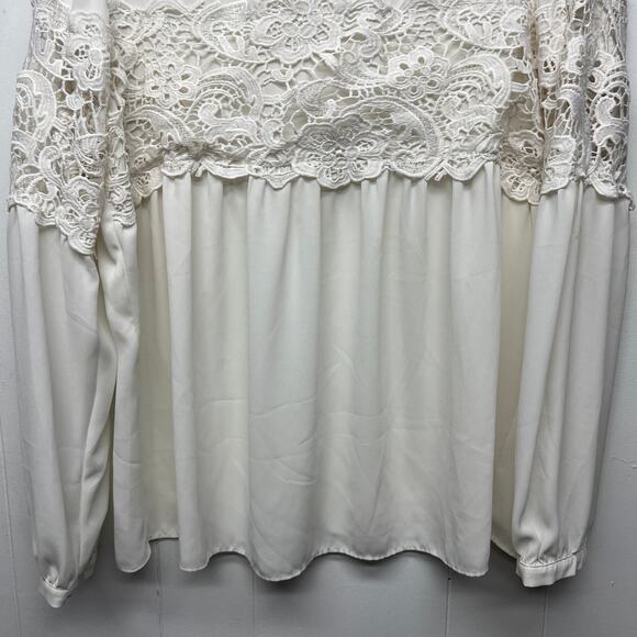 Express Crochet Office Workwear Party Cocktail Elegant Womens Top Size Large - Picture 4 of 11